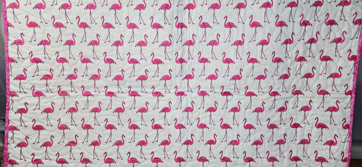 Daisy Flamingo Handmade Quilt – Pink Floral Patchwork Quilt