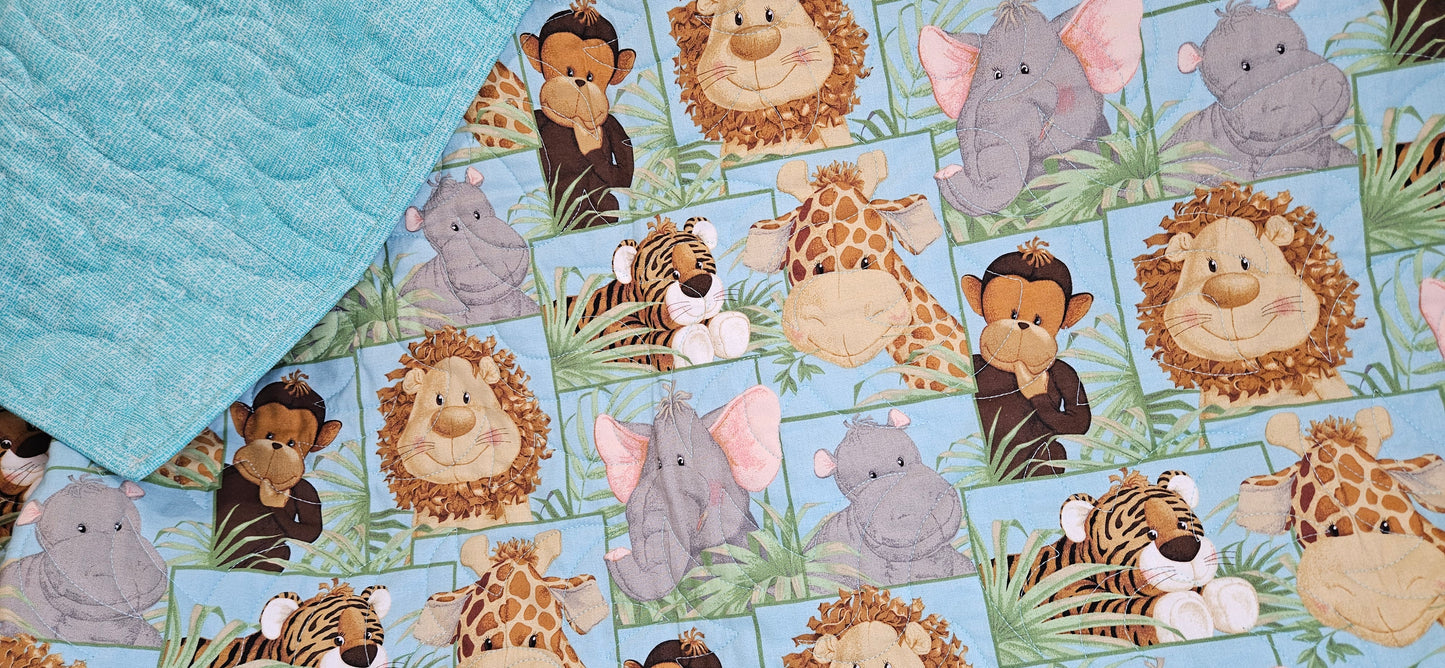 Animal Kingdom Handmade Quilt – Safari Baby Quilt