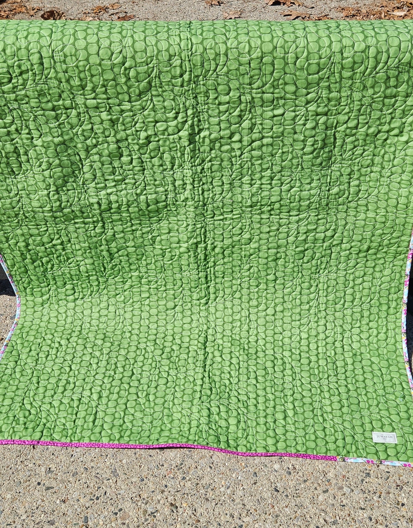 Orchard in Turquoise Handmade Quilt – Floral Patchwork Throw