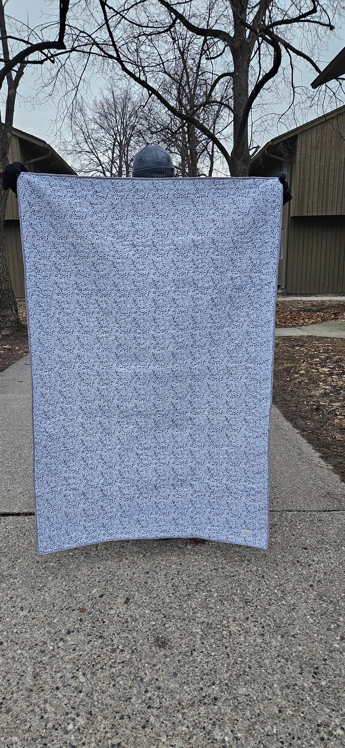 Stormy Cloud Handmade Quilt – Nautical Wave Print Throw