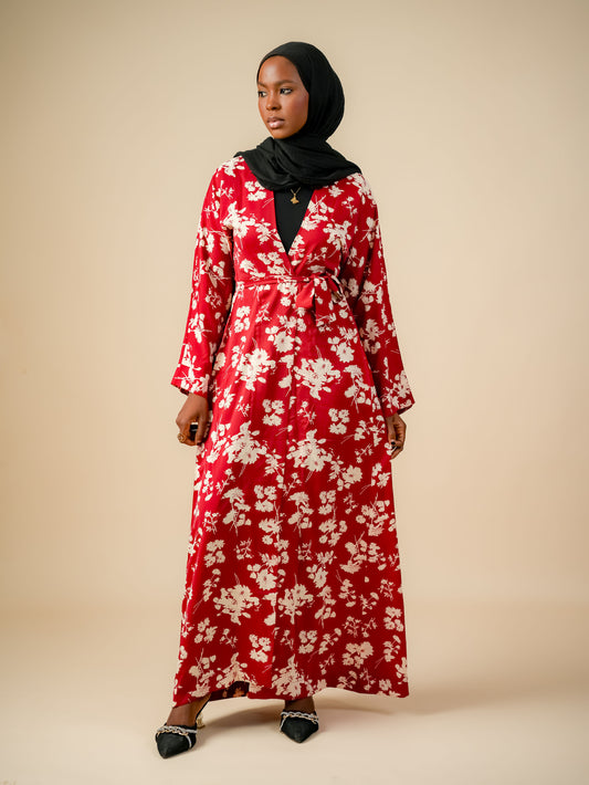 Zariah Crimson Bloom Kimono