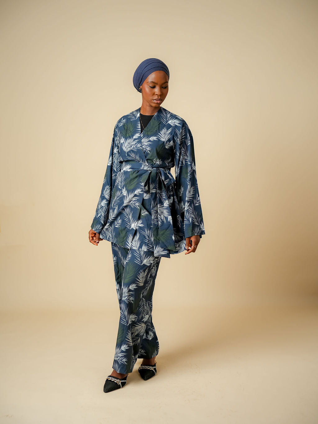 Noor Midnight Palm Two-Piece Set