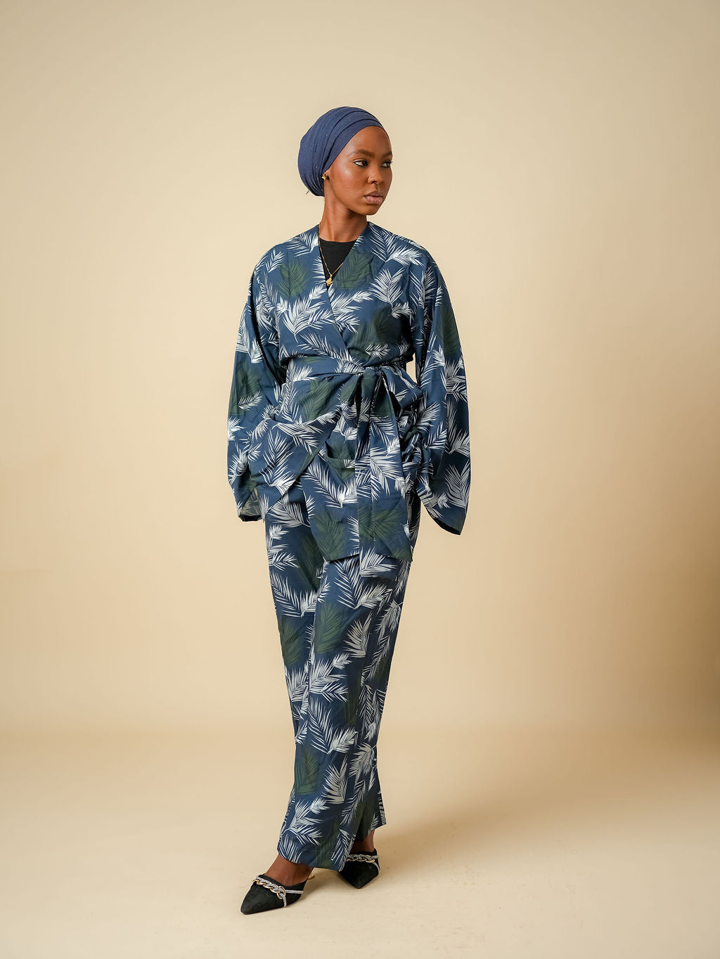 Noor Midnight Palm Two-Piece Set