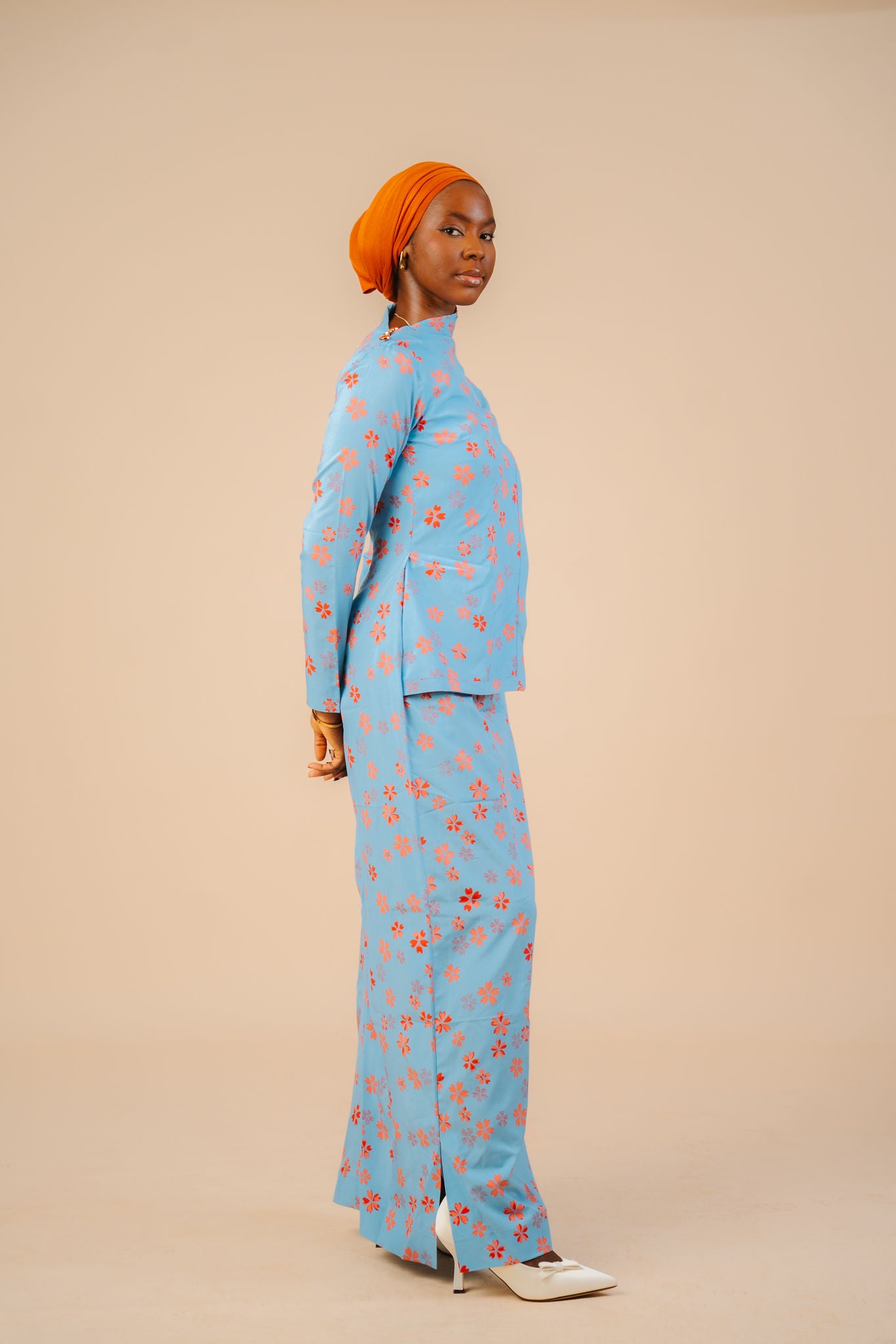 Husna Marigold High-Neck Maxi Dress